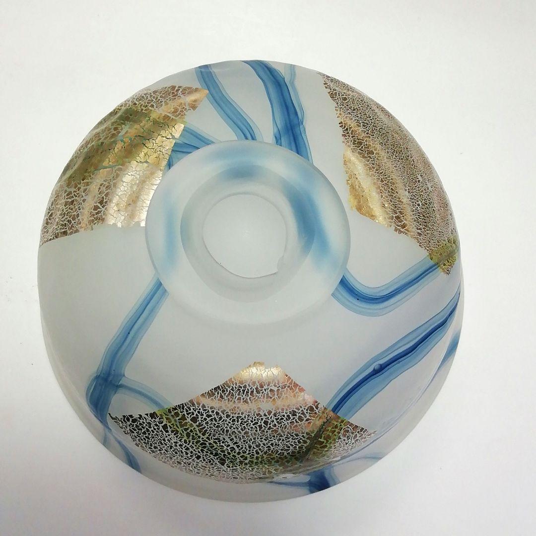 Ｓ５７４　茶碗　『義山　銀箔清流』『水崎長寿作』　共箱　抹茶碗　茶道具