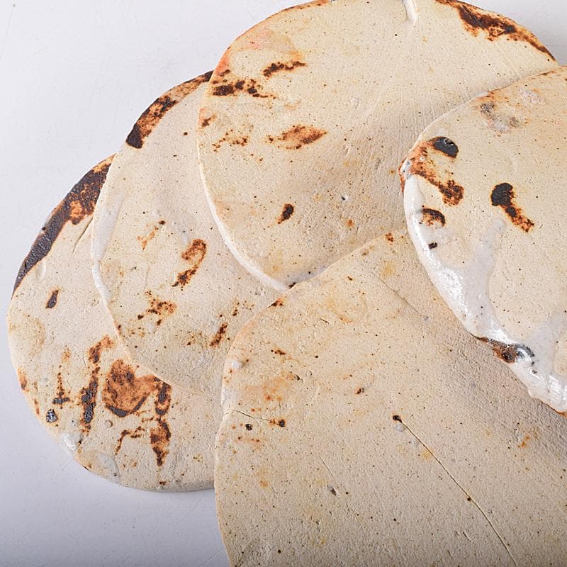 和食器　若尾昇苑造　鼠志野　鉢　皿　五客　共箱　V　R7885