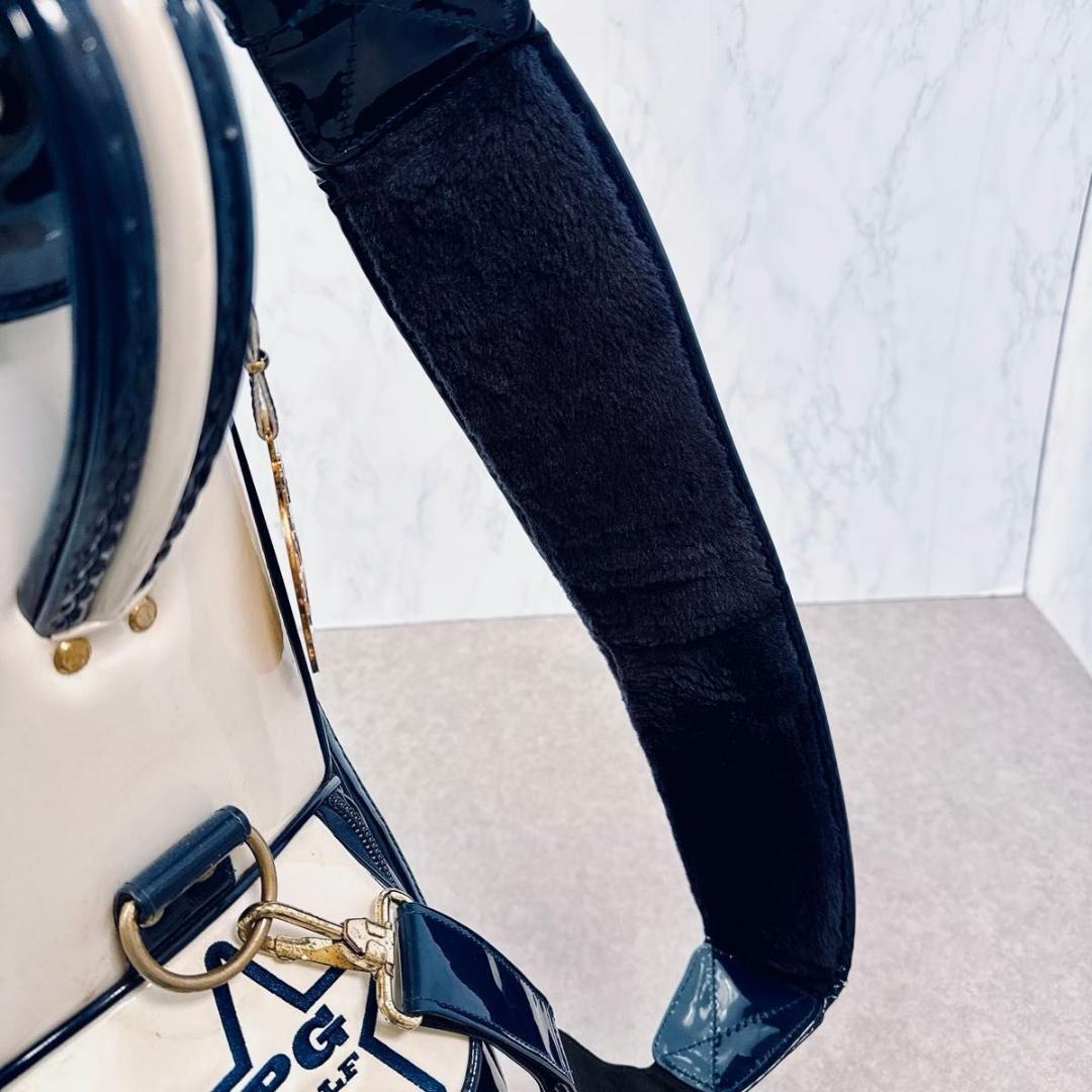 PEARLY GATES キャディバッグ ホワイト ネイビー エナメル　9.5型