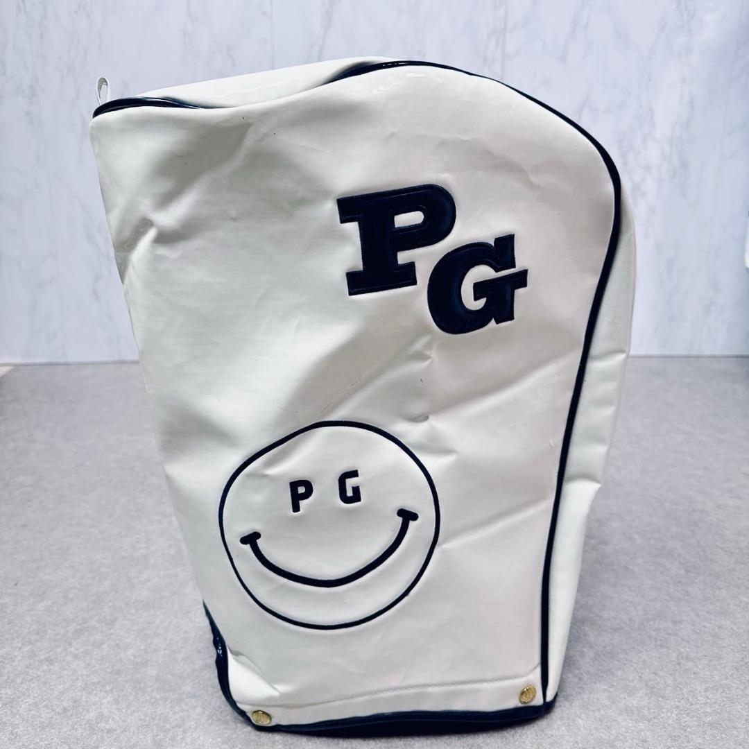 PEARLY GATES キャディバッグ ホワイト ネイビー エナメル　9.5型