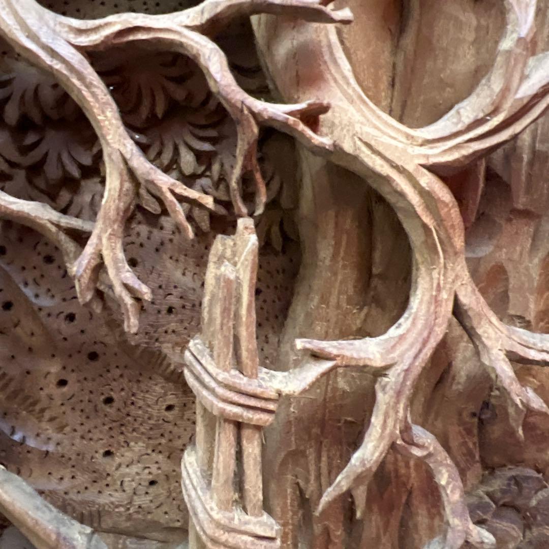 時代　木彫　浮き彫りの額A 約95×49.5㎝　東さ8-0131①