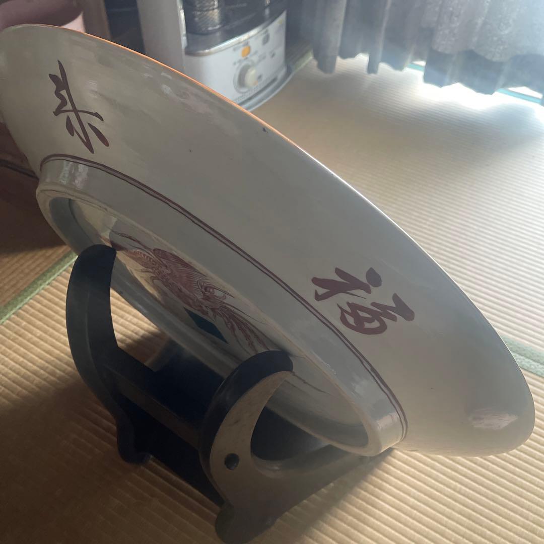 九谷焼　松龍作　七福神飾り大皿　2尺1寸7分8厘