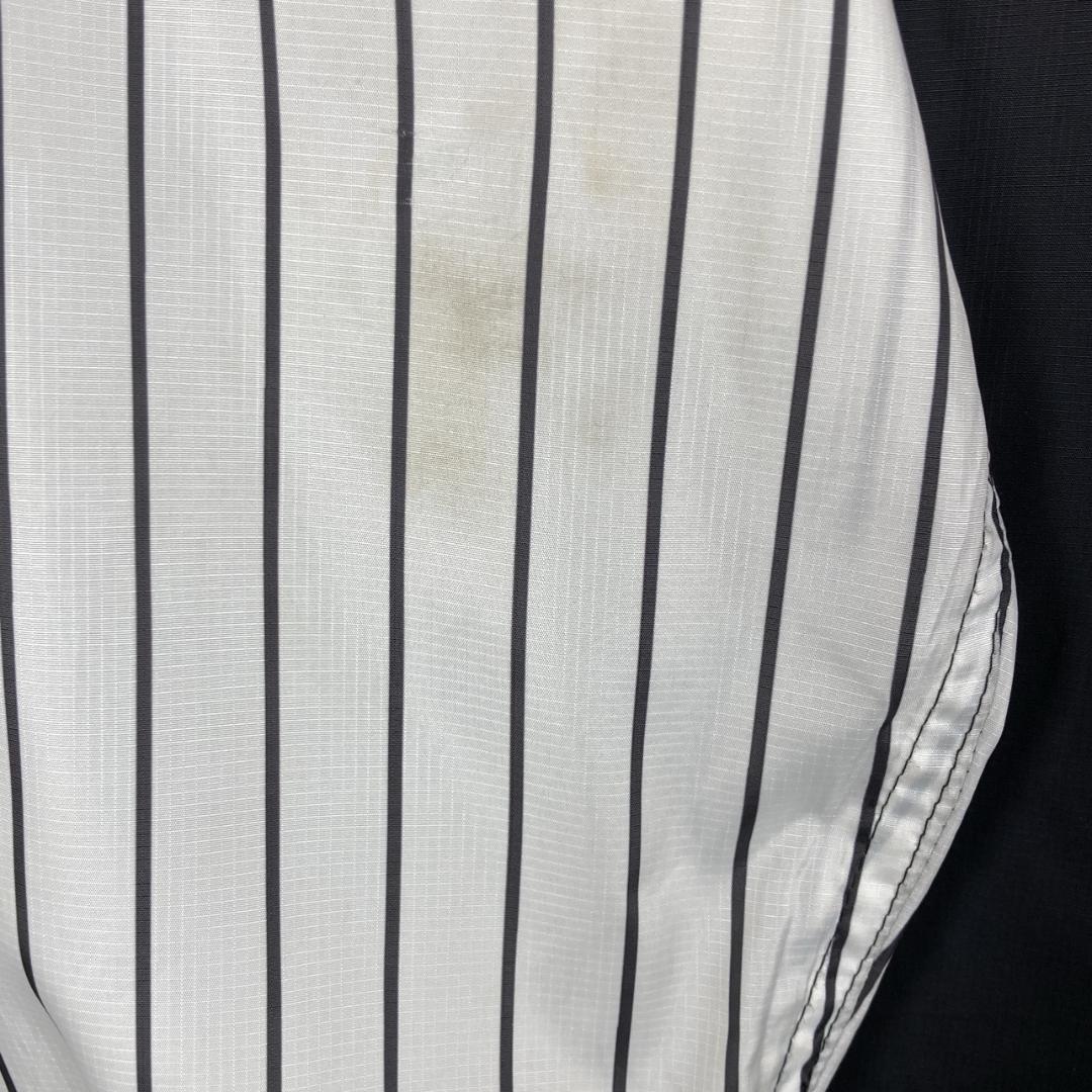 ノースフェイス　ナイロンジャケット　薄手　ロゴ刺繍　ストライプ柄　ドローコードS