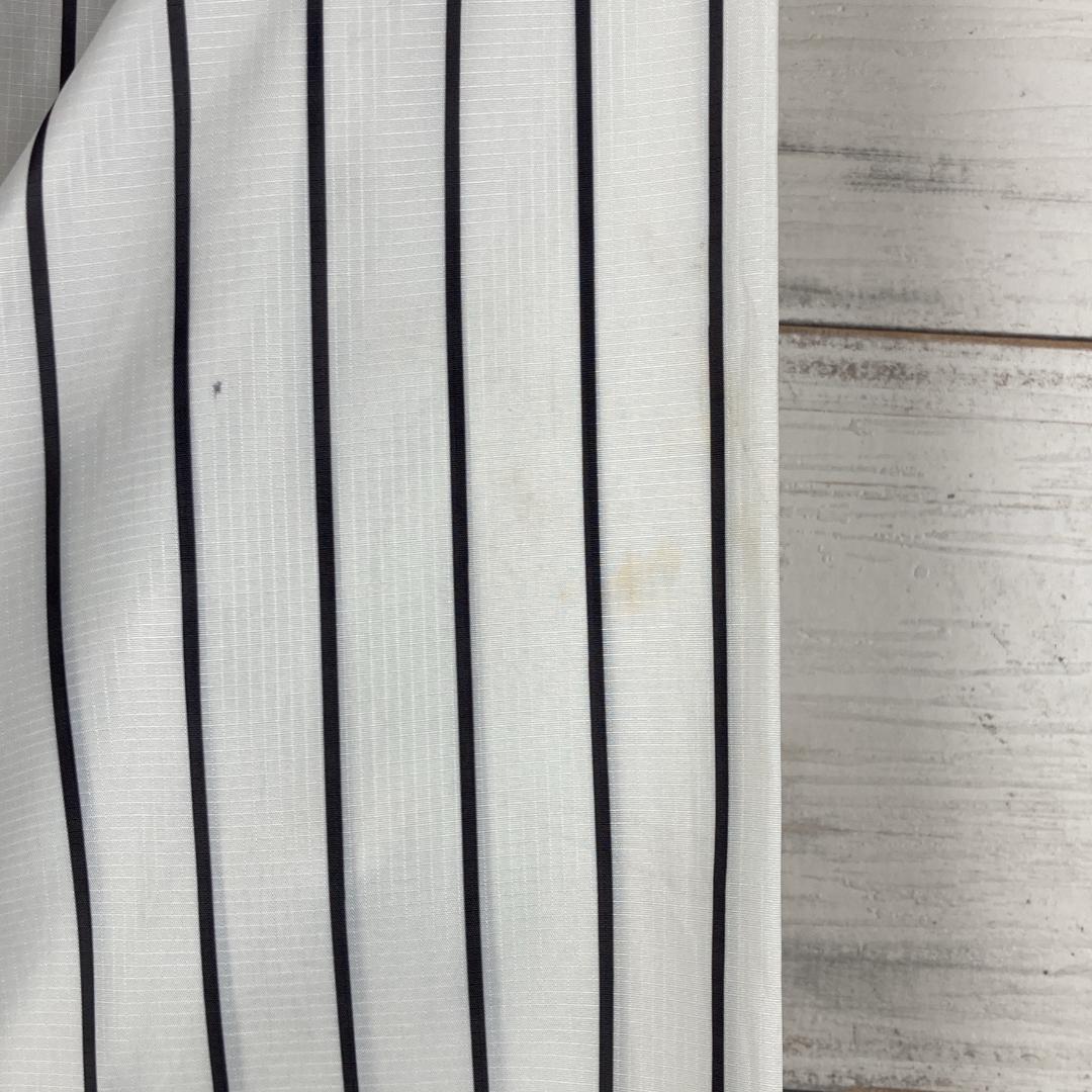 ノースフェイス　ナイロンジャケット　薄手　ロゴ刺繍　ストライプ柄　ドローコードS