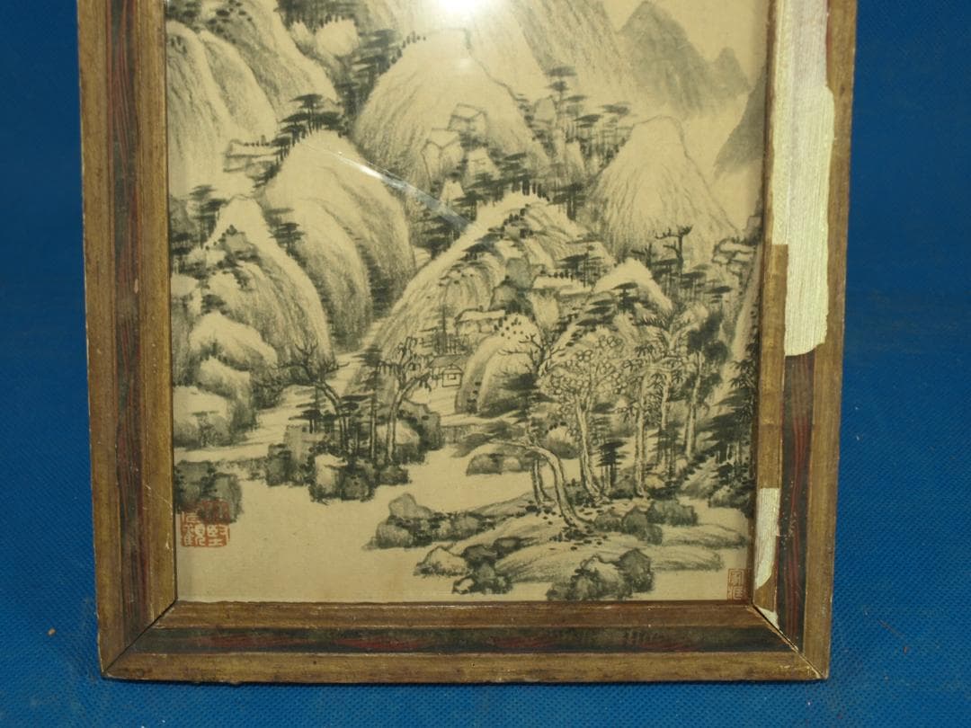 祖父蔵出品　　中国清時代木製肉筆絵※激安骨董品 N1492B19-3