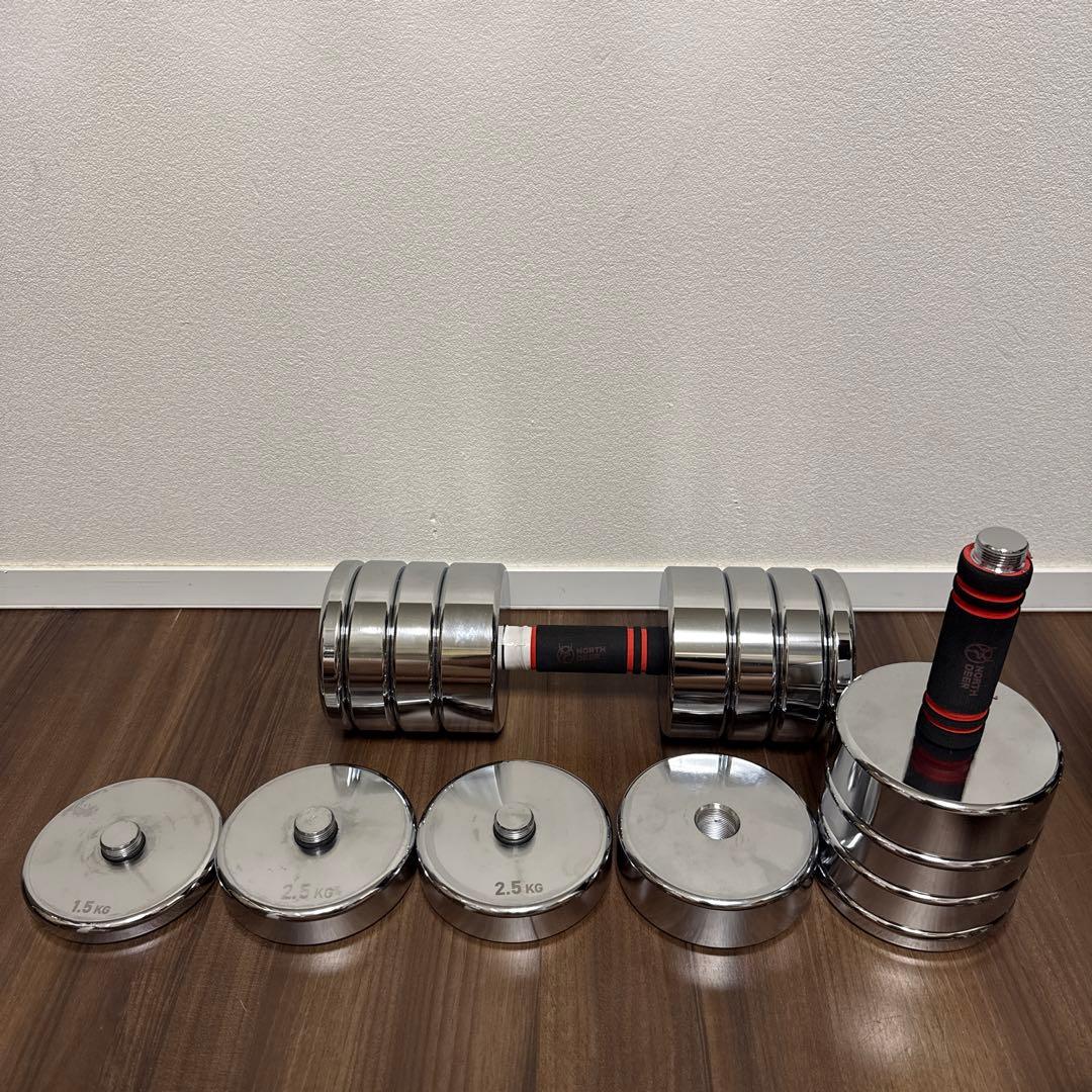 Northdeer ダンベル 可変式20kg 鏡面仕上げ クロムメッキ仕上げ ①