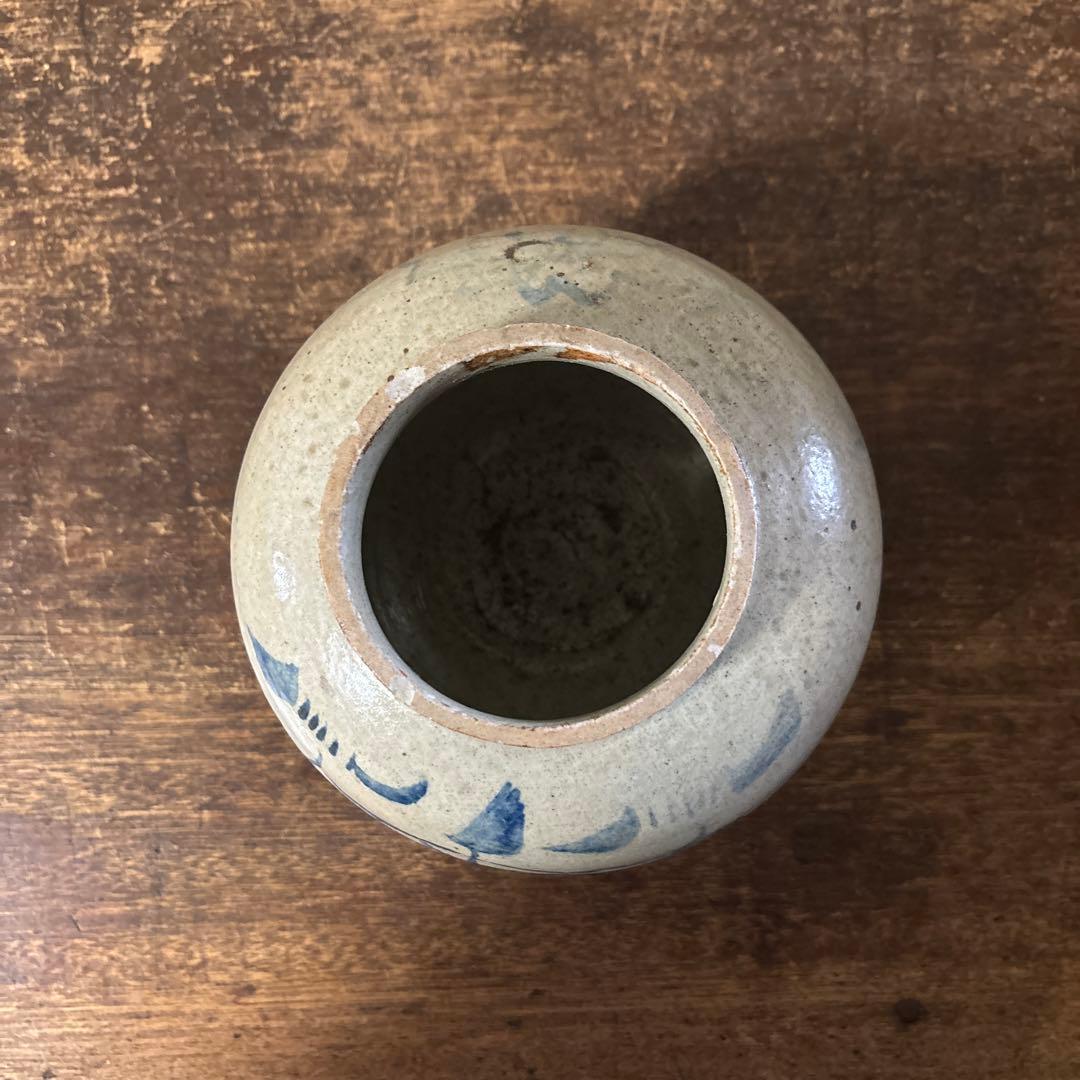 李朝壷　白磁　丸壷　塩笥壺　韓国オンギ.骨董品.スッカラ.アンティーク.立原正秋
