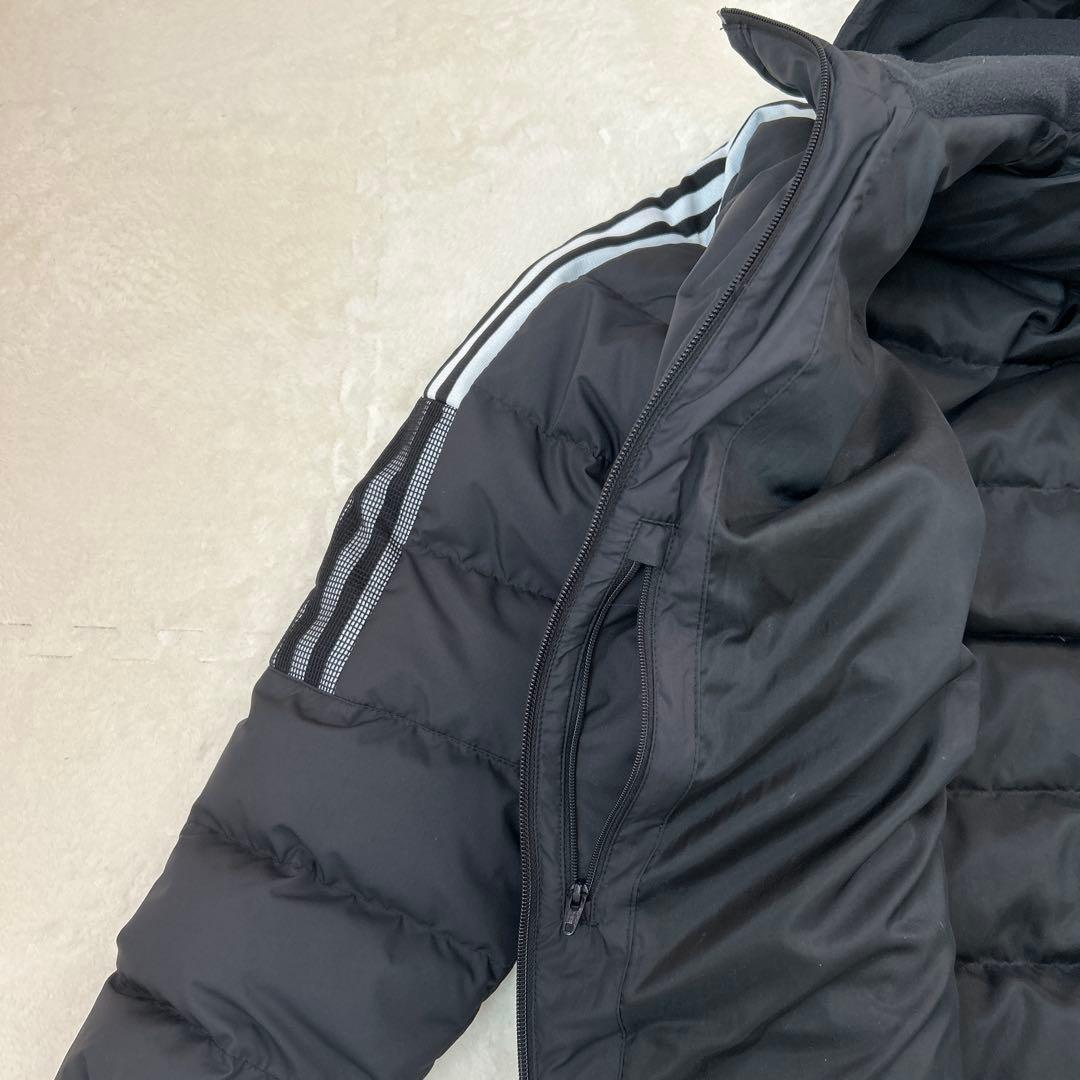 adidas ロングダウンコート ベンチコートブラック M 防寒