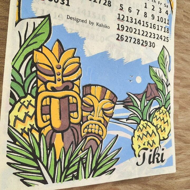 カレンダー】アロハ2025年 ハワイアン雑貨★ハンドメイド壁掛け手染め手すき紙