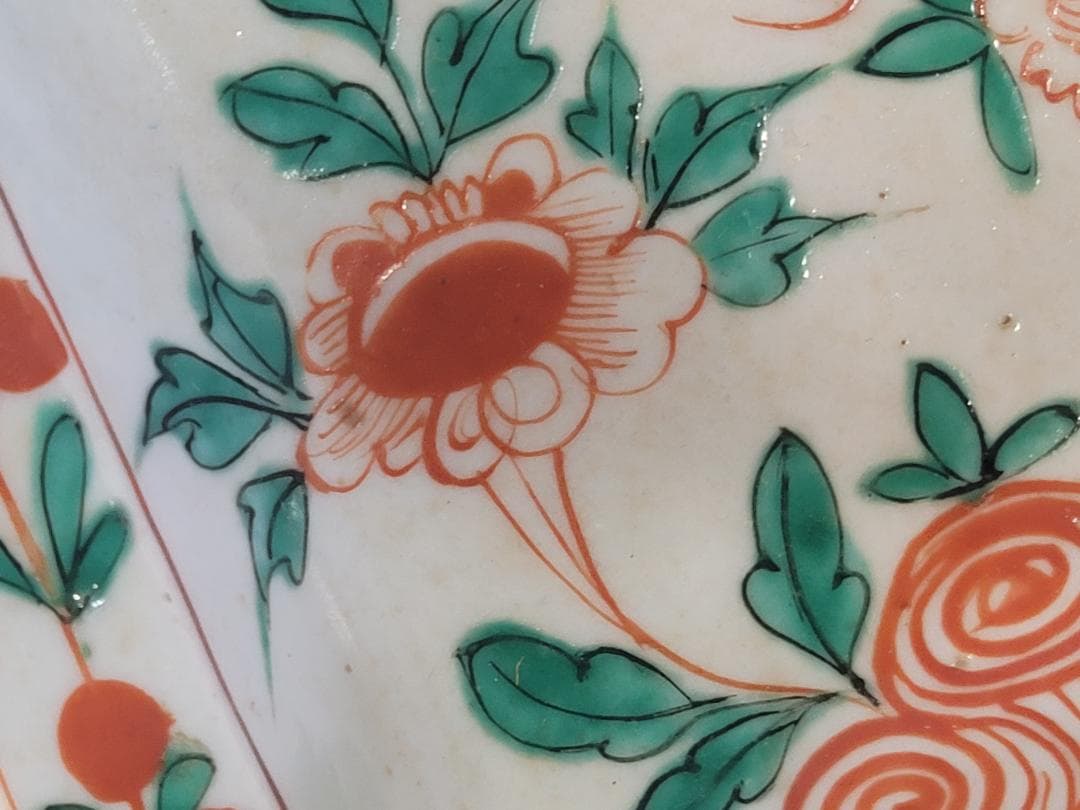 古美術 中国 呉須 赤絵 四角 皿 5個