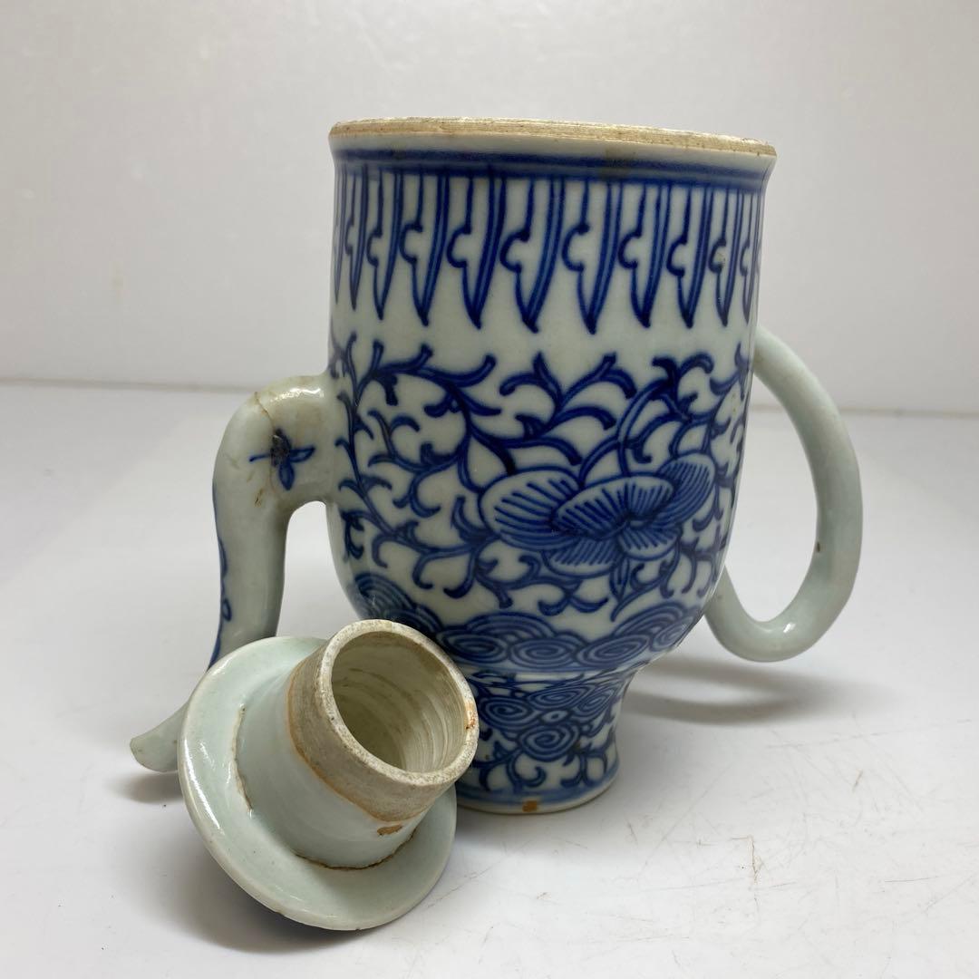 中国清時代　青花　水注　タルチ　東さ7-1014①