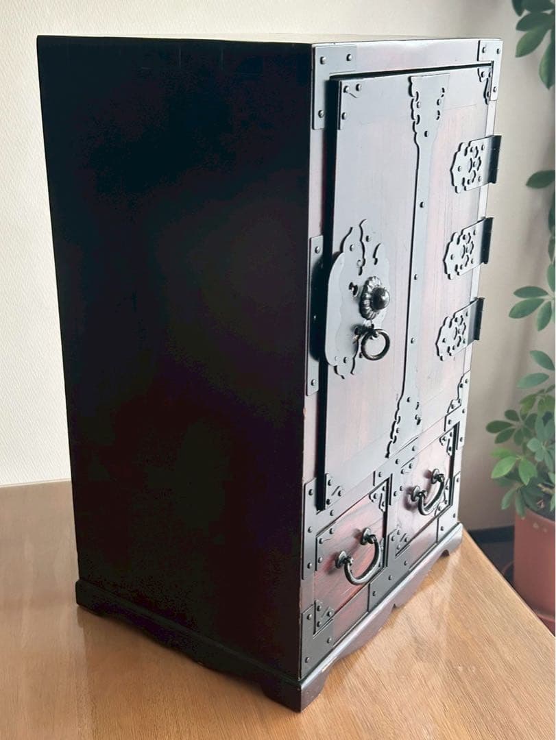 【希少】仙台箪笥、小箪笥・扉箪笥（金具装飾）