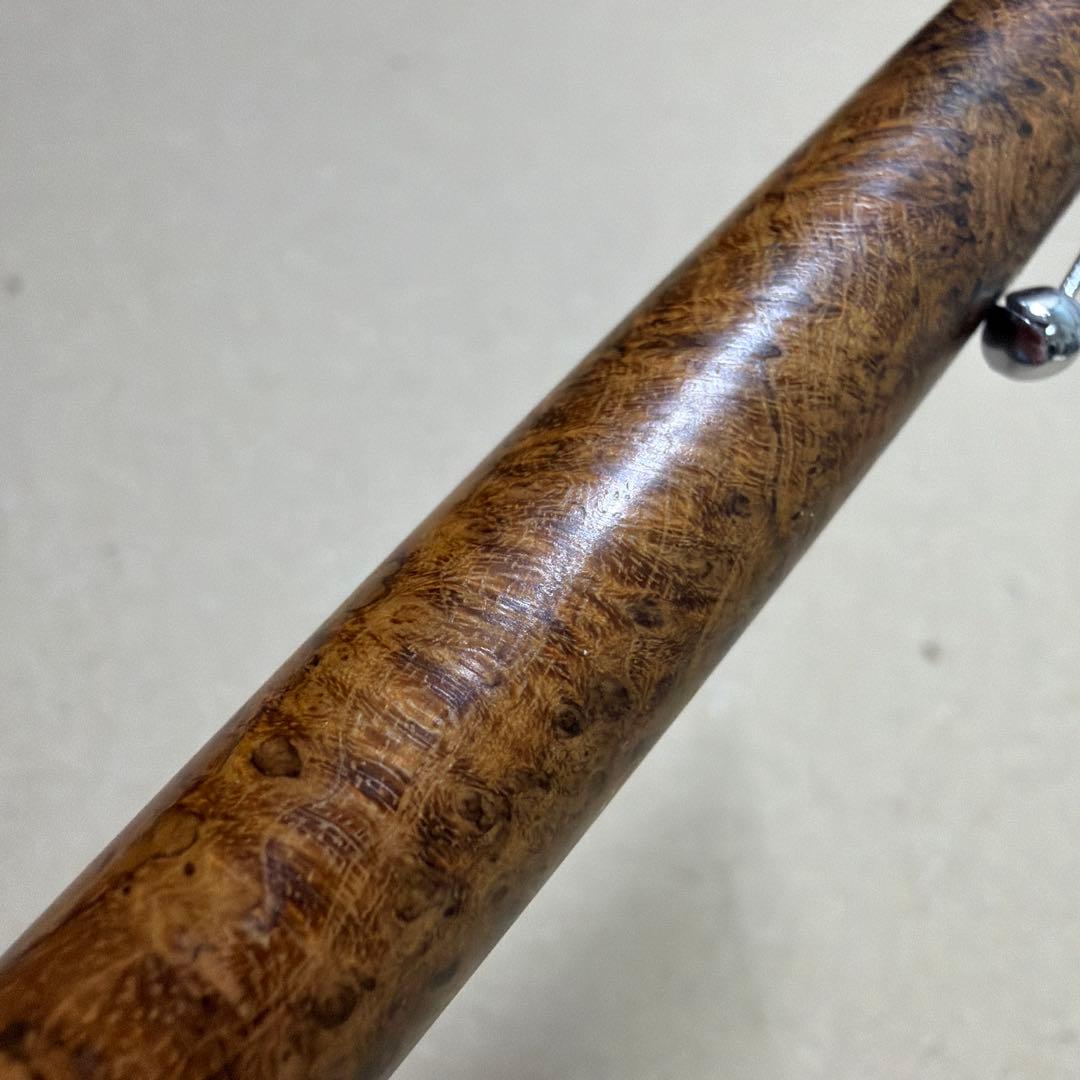 野原工芸 特上チーク瘤 ボールペン 太軸 油性 ノック式 シルバー金具