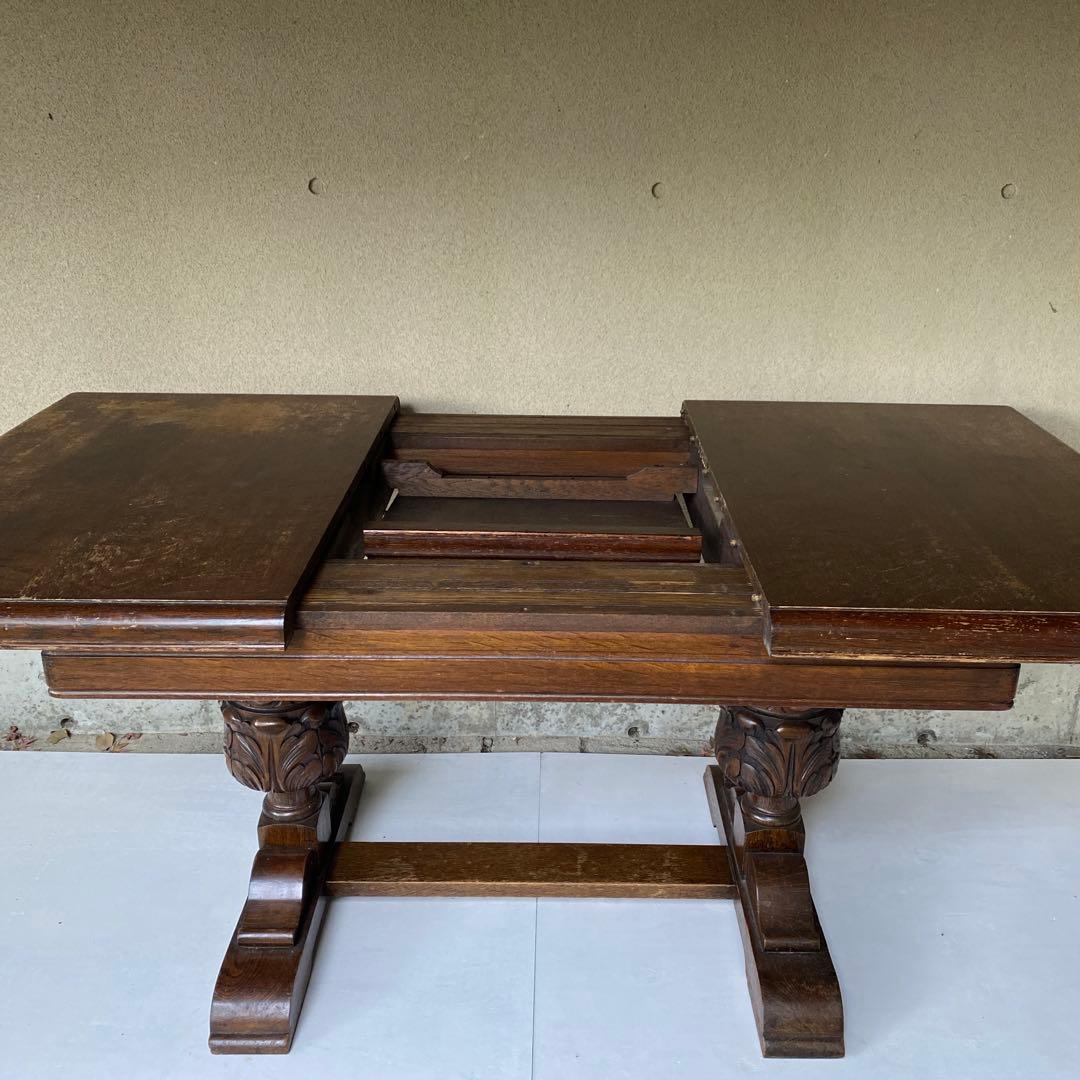 イギリス アンティーク エクステンション ダイニングテーブル 伸長式