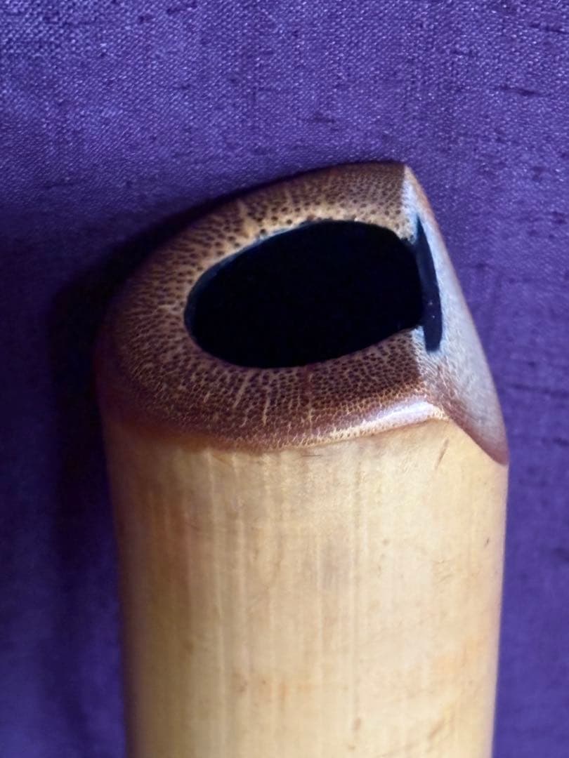 都山流尺八　在銘(2印)　長さー約58㎝　 重さー約430g　松下深水銘