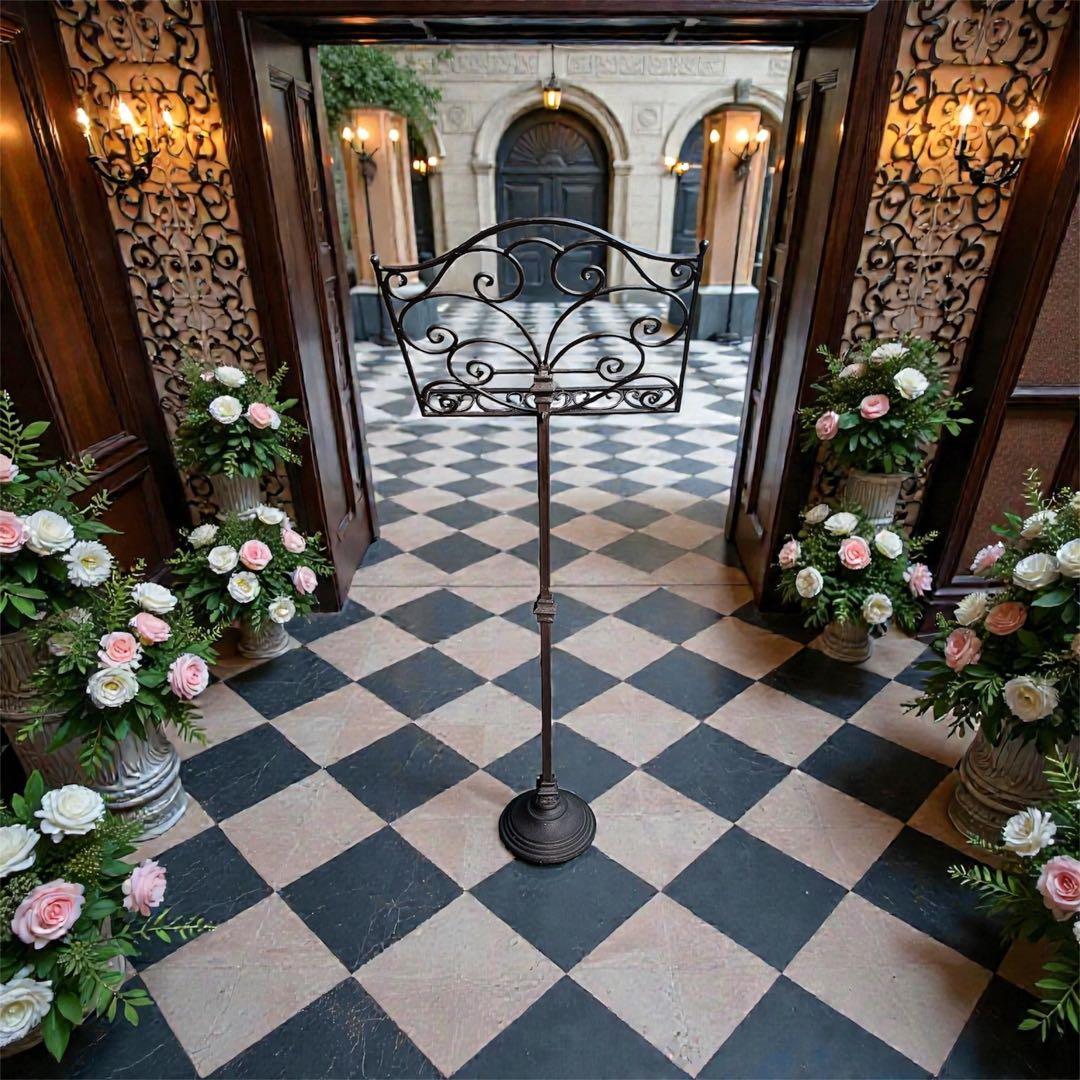 鉄製譜面台　アイアンスタンド　アンティーク　看板　メニュー　ディスプレイ