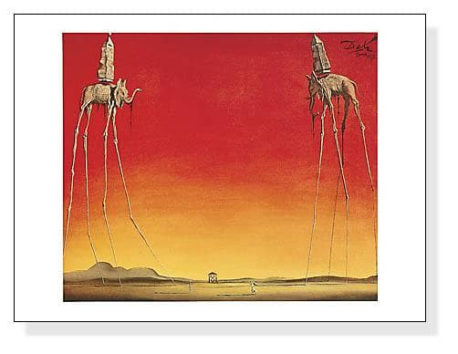 額装済/Les Elephants/サルバドール ダリ/ポスター/インテリア