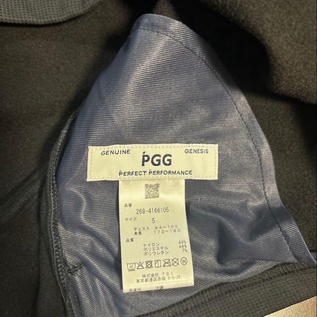 パーリーゲイツPGGストレッチダンボール裏起毛モックネックブラックサイズ5