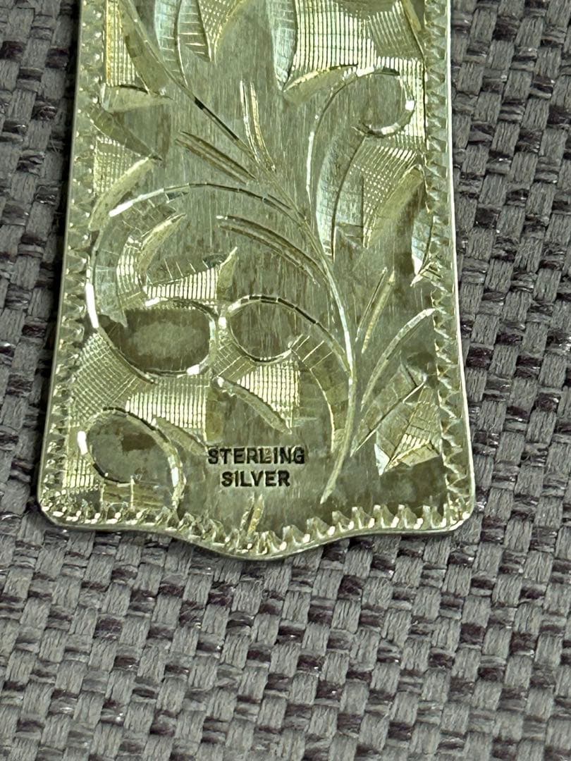 STERLING SILVER刻印　ペーパーナイフ　手彫　銀製　重量約23g