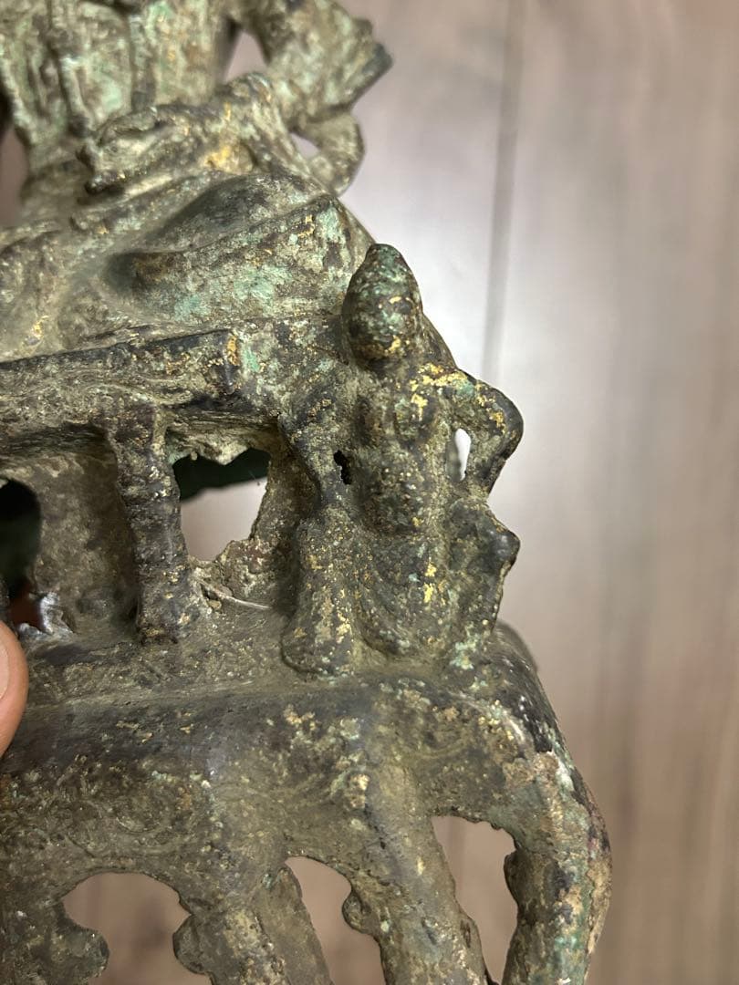 古董 中国明時代 觀音銅像 旧家藏出し