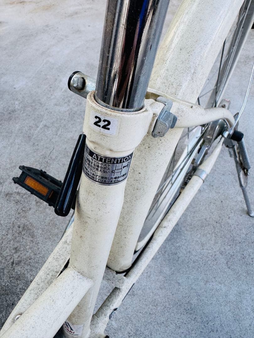 福岡発 白系 自転車 軽量 通学 通勤 家庭用 22インチ ママチャリ