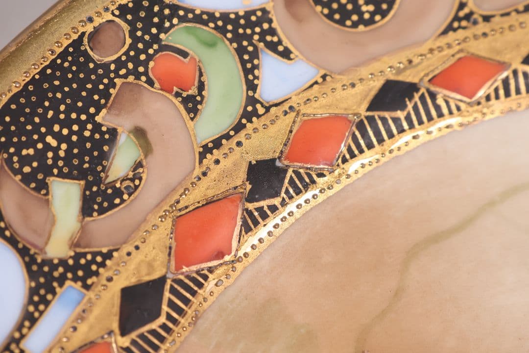 【CM289】オールドノリタケ 花図 プレート 26.5cm 明治 皿 陶磁器