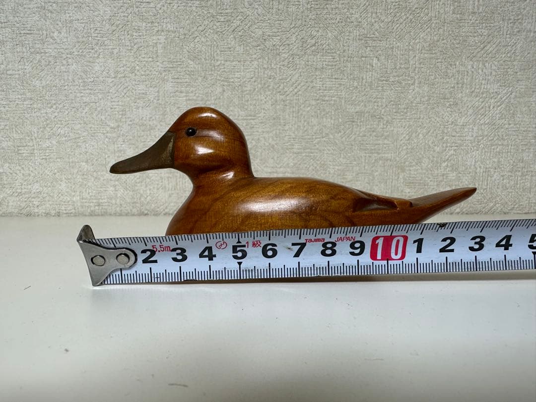 縁起物 天然木 子鴨 カルガモ 鳥 木彫り置物 カモ 鴨 小鴨 水鳥 バード