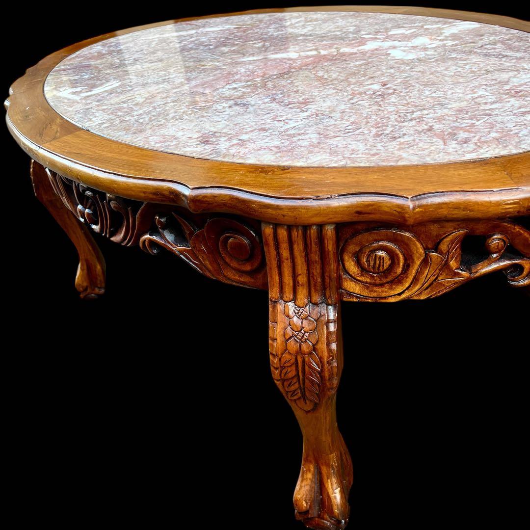 ‼️専用❣️イタリア製 アンティーク 大理石 センターテーブル ロココ　彫刻 猫脚