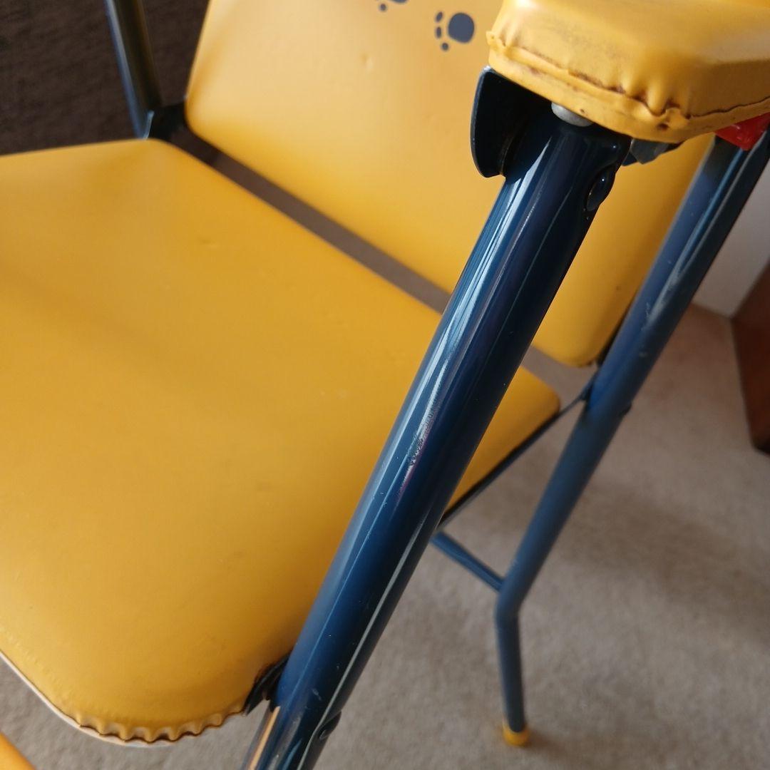 ベビーチェア 子供椅子 ハイチェア 家具 ビニール 黄色 ポップ 昭和 レトロ