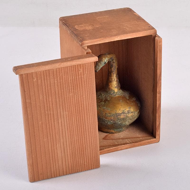 したん　中国　古銅鍍金　鶴形水滴　時代箱付　F　R8857