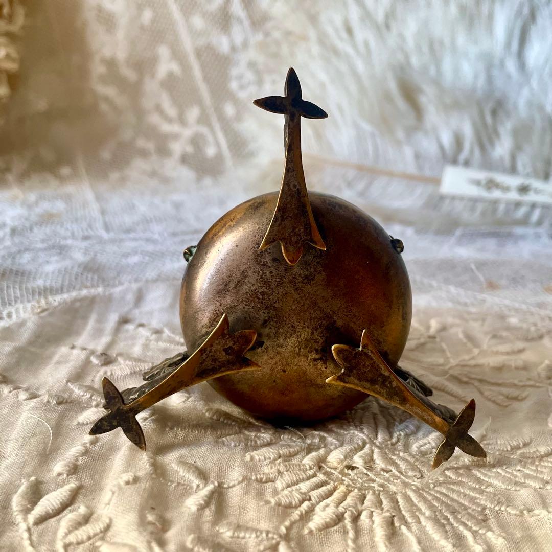 ブルターニュ エルミン紋章書斎用インクウェル インク壺 フランスアンティーク