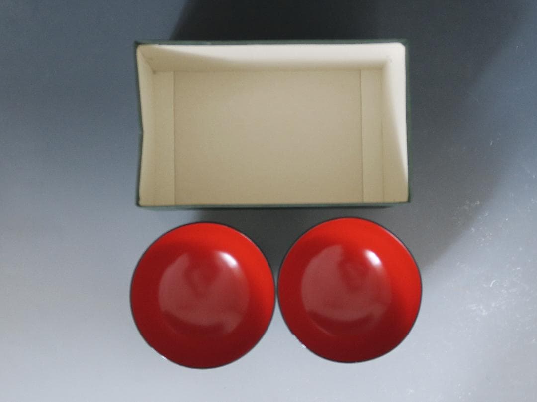 【輪島塗】雑煮椀 塩徳屋漆器店 黒内朱塗 二客揃 布着堅地 天然木 共箱