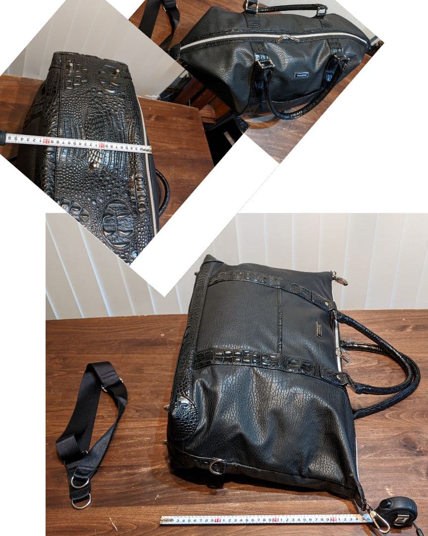 ブラック&ホワイト　ゴルフ　2way　トートバッグ　ショルダーバッグ　靴入れ