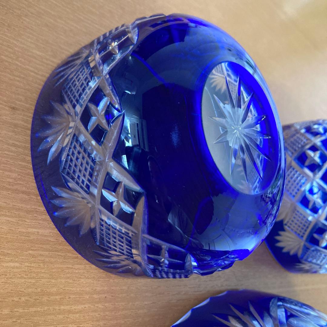 色被せ切子 3個セット