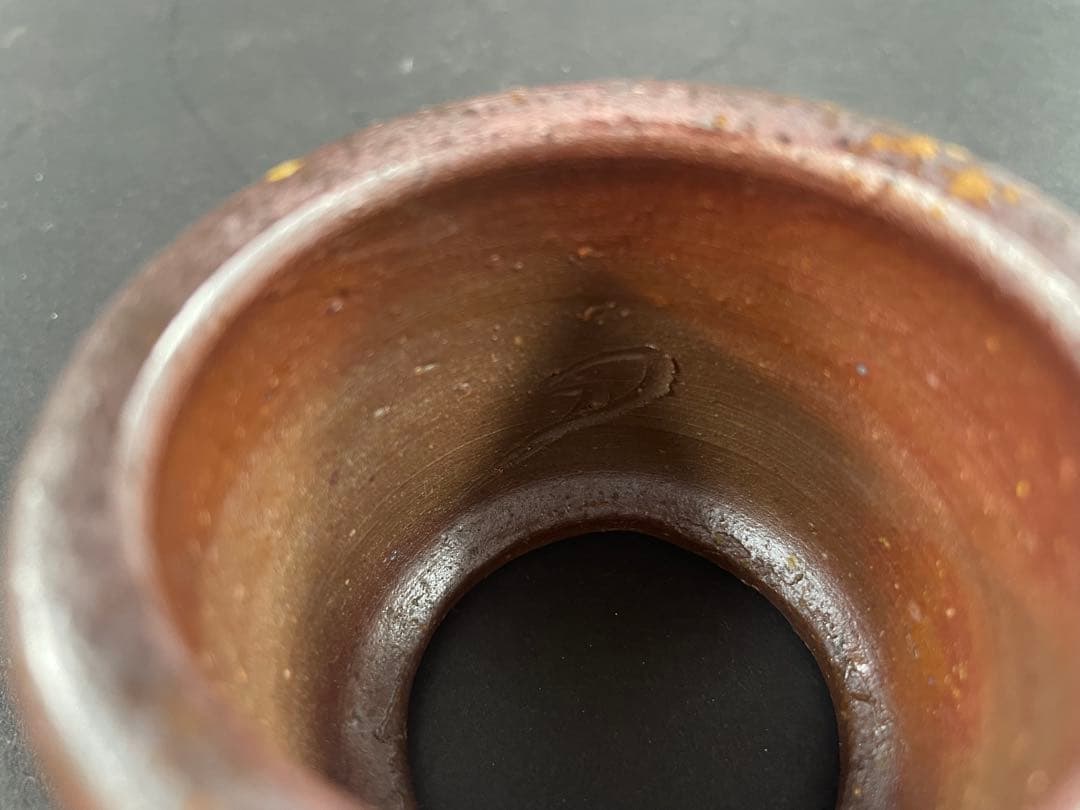 6 最終値下げ　原田陶月 備前 共箱 建水 茶器 茶道具