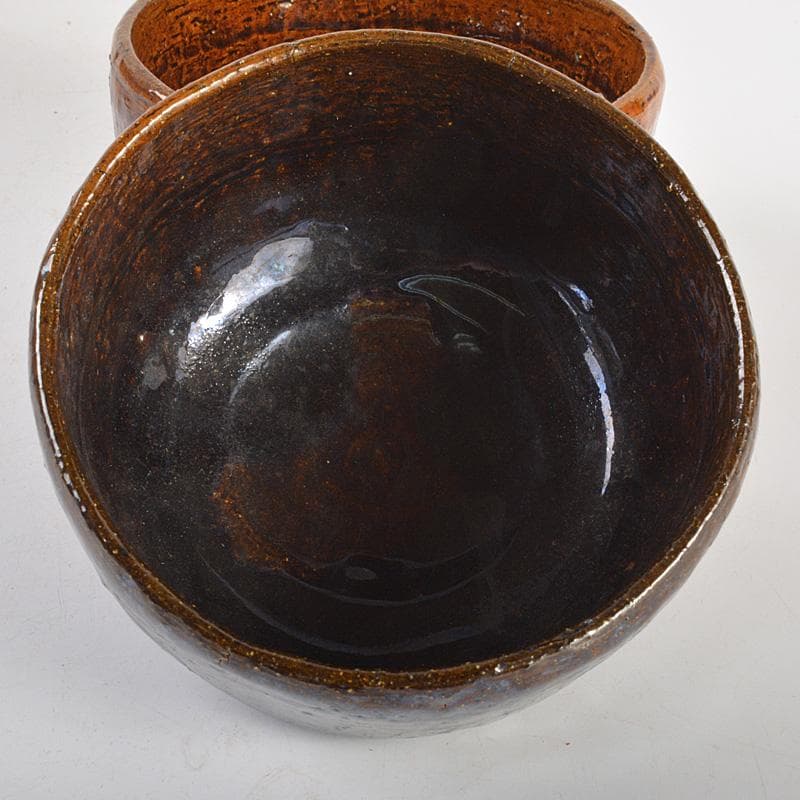 茶道具　大樋焼　大樋長阿弥造　飴釉茶碗　共箱　2点まとめて　V　6447