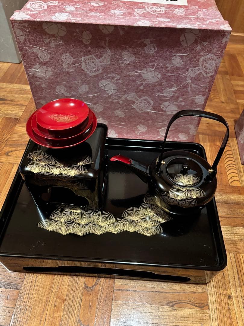 T*o様 会津塗り　漆塗り重箱・茶器セット