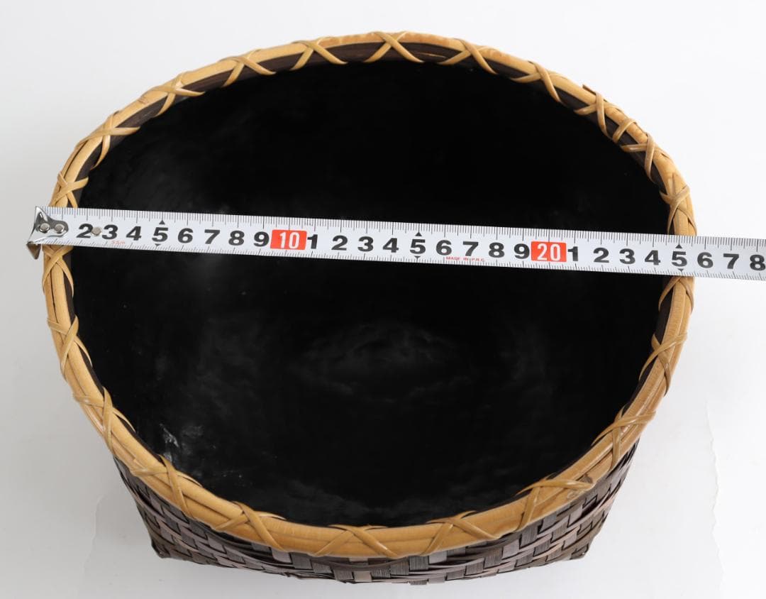 茶道具 水谷六々斎 利休好 竹編 油竹 炭斗 竹籠 共箱