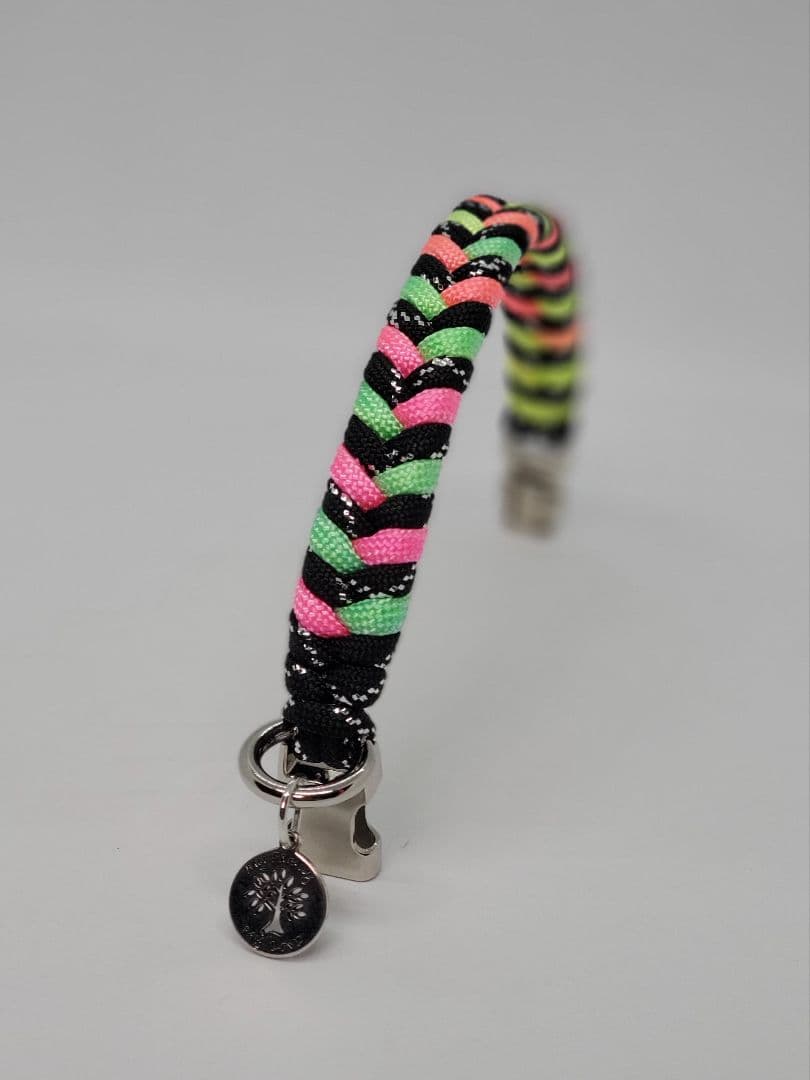 パラコード スネークレインボー首輪&ラメブラックリード