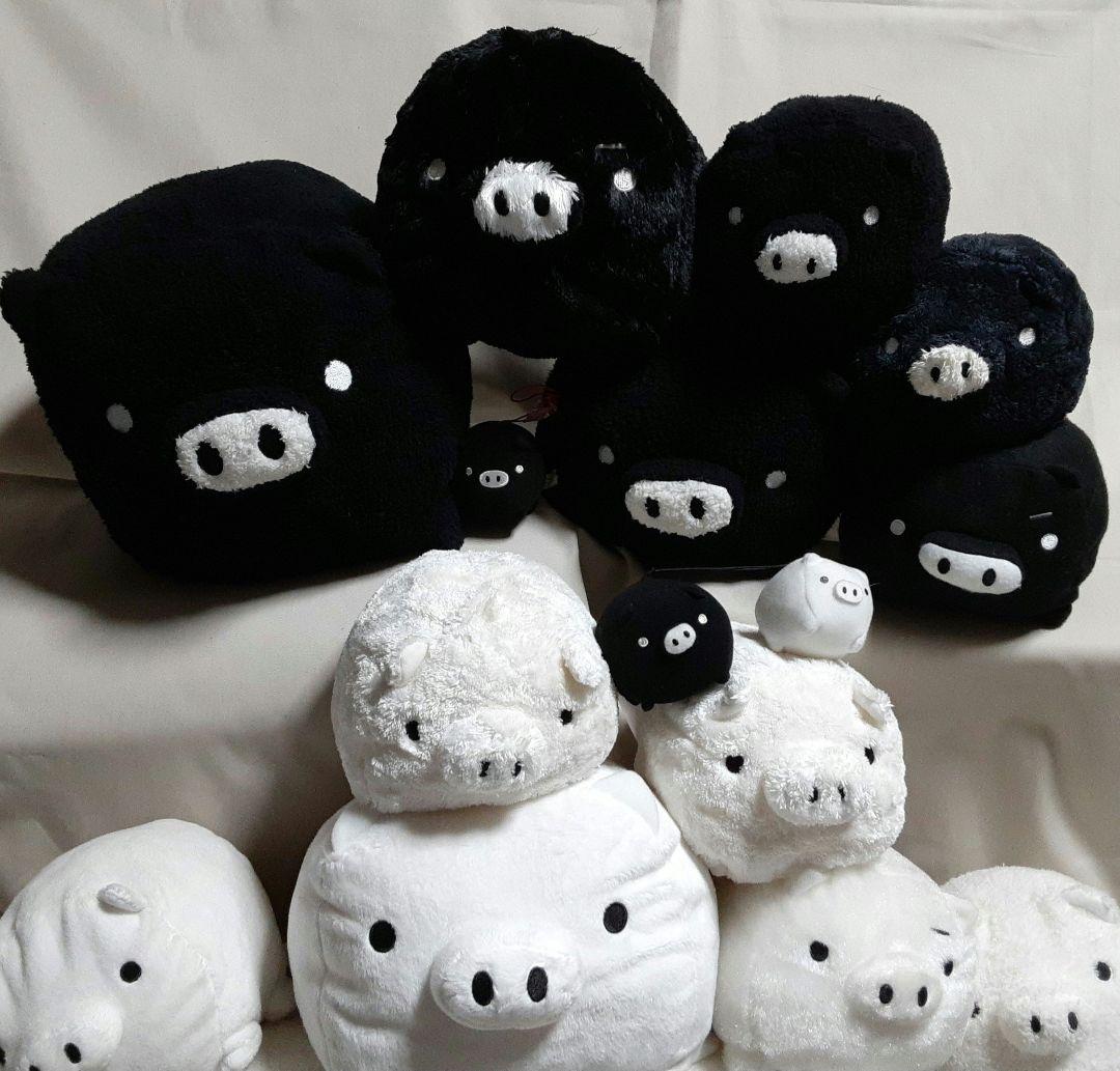 タオルハンガー モノクロブー ぬいぐるみセット もこもこ キラキラ XL BIG