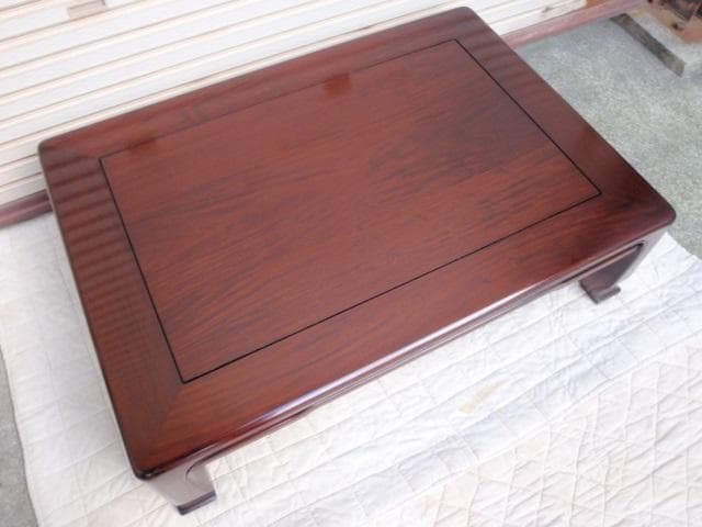 特価！新品♪4尺(120巾) 花梨無垢 一重ヌキ入り 高級座卓 座敷机ちゃぶ台