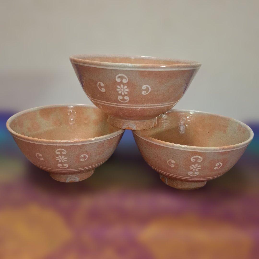 八幡窯 堀野証嗣 御本狂言袴 汲出碗 共箱 萩焼 茶道具 数茶碗　9客　お茶会