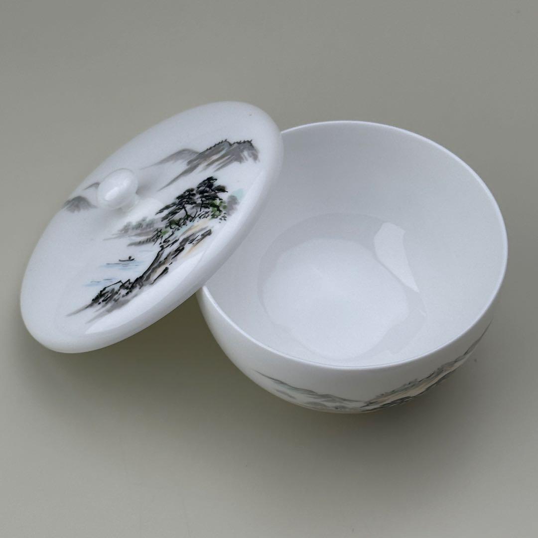 深川製磁 Imperial ボーンチャイナ 山水 茶器揃 皇室御用達表記