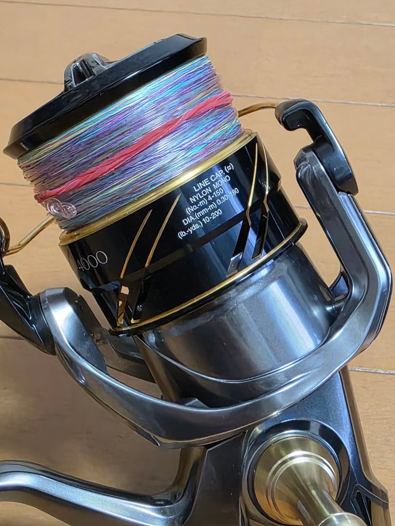 シマノ　16ヴァンキッシュ4000HG　夢屋アルミラウンド型ノブ　リールスタンド