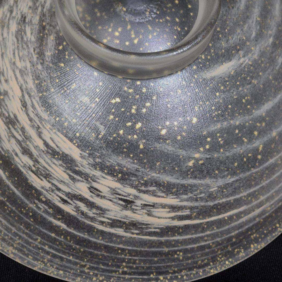 上野良樹 造 金彩 箔散 平茶碗 硝子製 ガラス製