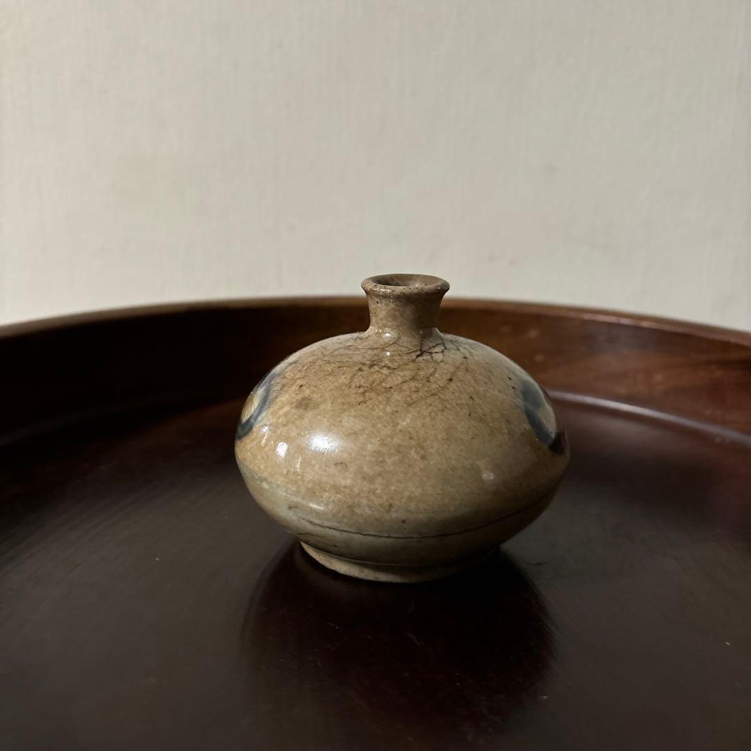 古瀬戸　丹波油壷　古伊万里　江戸時代 小壺 花器 民藝 検:白洲正子李朝