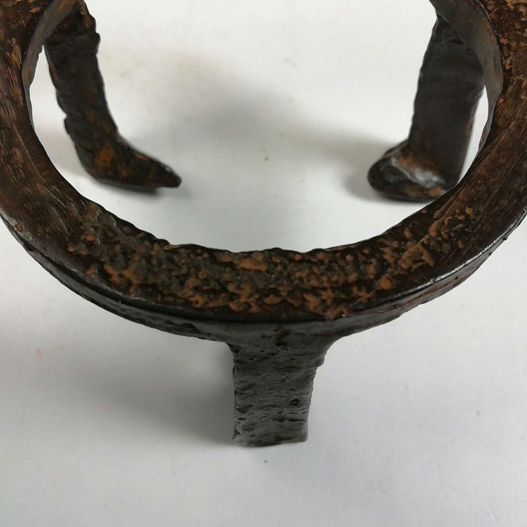 Ｗ１２１　蓋置　『唐銅　五徳　蓋置』『唐銅風炉師　藤井宗喜 作』　共箱　茶道具