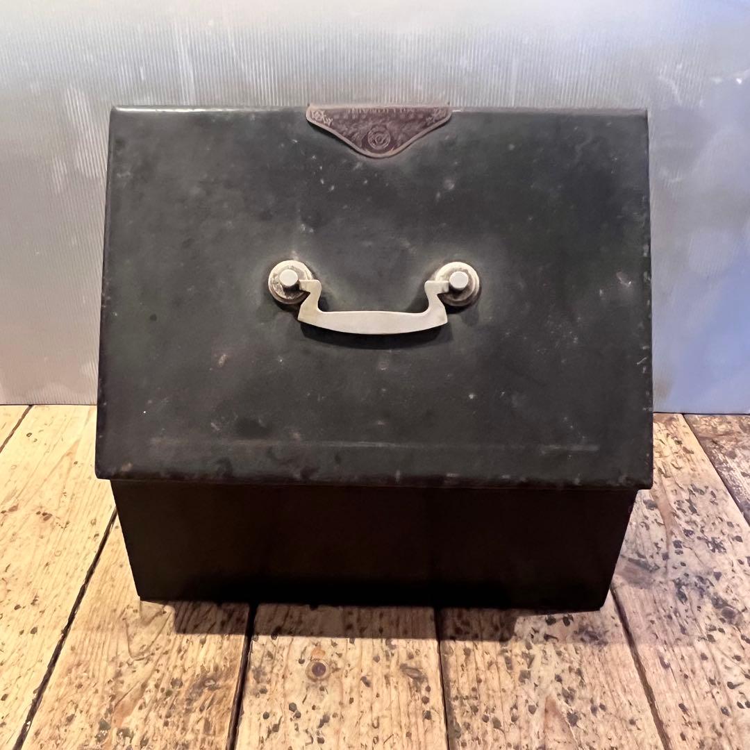 手提げ金庫 スチールキャッシュボックス レトロ ヴィンテージ アンティーク 昭和