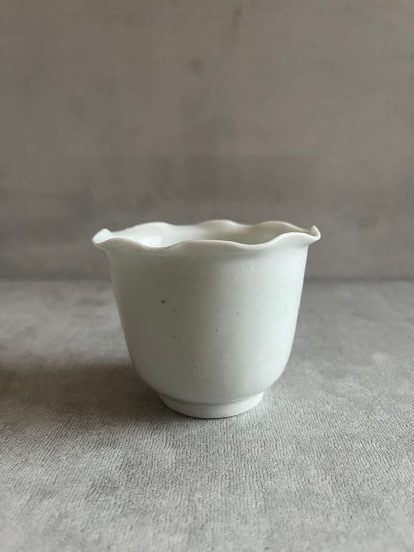 江戸中期 古伊万里 白磁 輪花 向付 2客セット