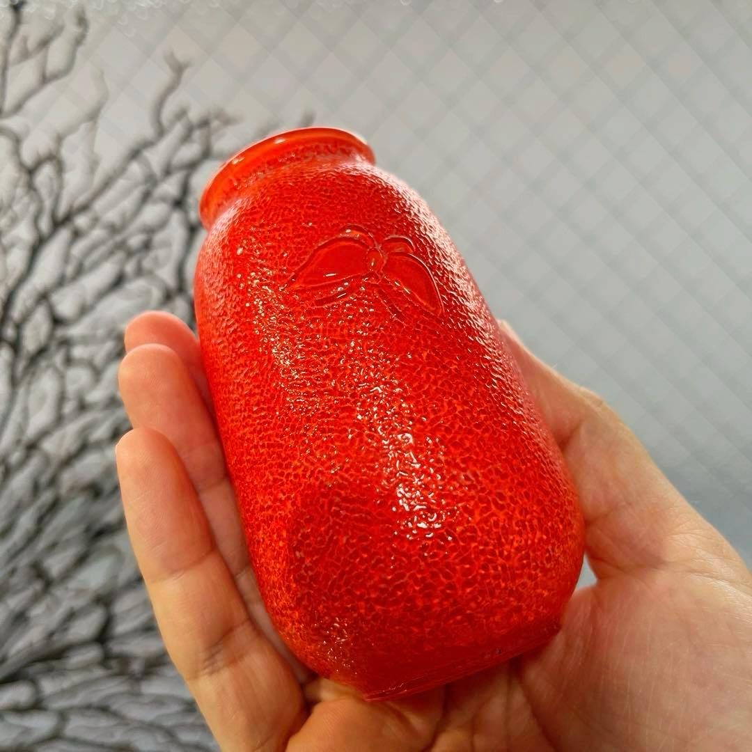 骨董　時代ガラス　超希少　瓜型　牡丹エンボス　飴屋瓶　金平糖瓶　菓子瓶